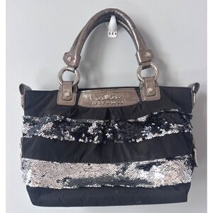 BRIGHTON‎ My Flat in London Black Sequin Embellished Tote Handbag Purse